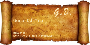 Gera Dóra névjegykártya